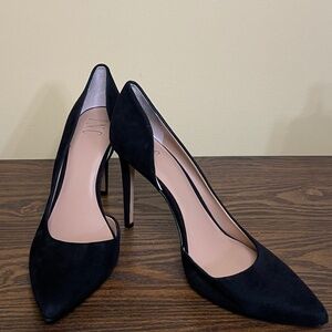Like New INC Kenjay d’Orsay Black Suede Stiletto Size 9